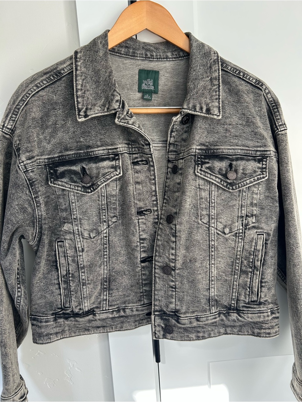 Wild Fable Women's Black Washed Denim Jacket